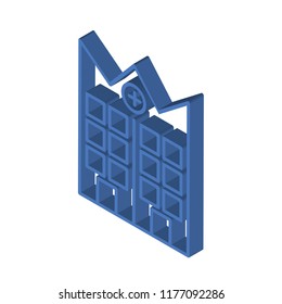 Clinic isometric left top view 3D icon