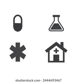 Clinic lab filled black icon design