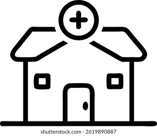 clinic line art vector icon