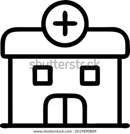 clinic line art vector icon