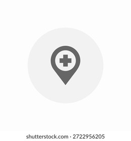 vetor de sinal de ícone de localização da clínica