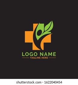 Clinic logo design vector with 2 color