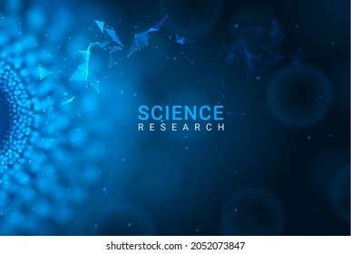 Clinic medical research background. Abstract clinic biology blue technology banner