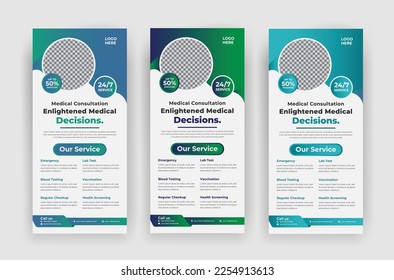 clinic medical roll up banner design template