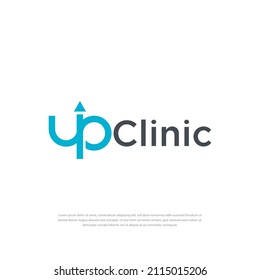 Up Clinic Modern Typography Logo design inspiration, symbol template