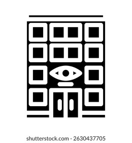 clinic optometry vision eye glyph icon vector. clinic optometry vision eye sign. isolated symbol illustration