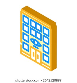 clinic optometry vision eye isometric icon vector. clinic optometry vision eye sign. isolated symbol illustration