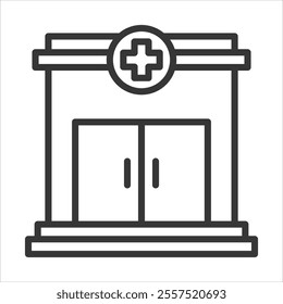 Clinic Outline Icon Vector Illustration