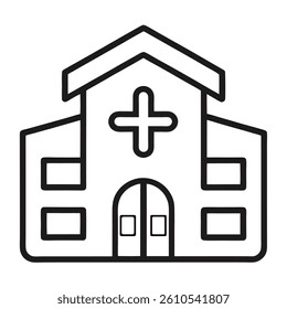 clinic outline vector white background	