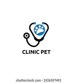 clinic pet logo vector concept, icon, element, and template for company
