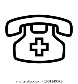 clinic phone thin line vector icon
