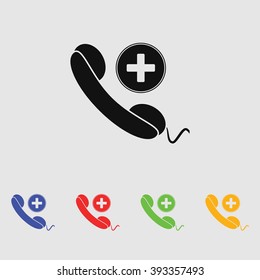 Clinic Phone vector icon. 