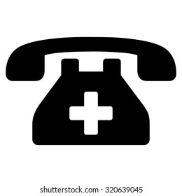 Clinic Phone vector icon. Style is flat symbol, black color, rounded angles, white background.