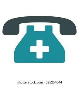 Clinic Phone vector icon. Style is bicolor flat symbol, soft blue colors, rounded angles, white background.