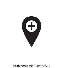 clinic, pin icon vector design isolated illustration