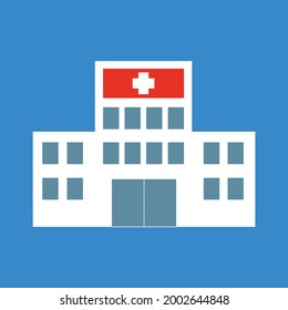 clinic red cross building vector
