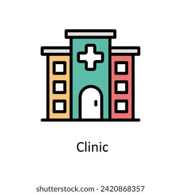 Clinic vector Filled outline icon style illustration. EPS 10 File