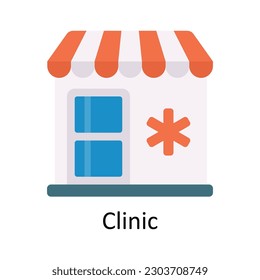 Icono plano del vector clínico Icono de la ilustración de diseño. Símbolo médico y sanitario sobre fondo blanco EPS 10 archivo