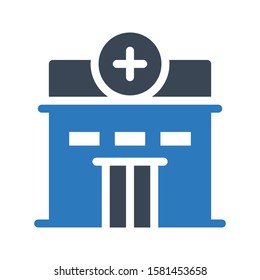 clinic vector glyph color icon  