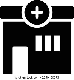 icono plano de glifo vectorial clínico