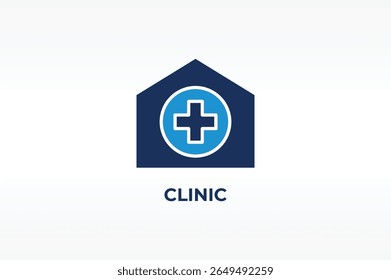 CLINIC, Vektorsymbol, Symbol oder Logo, einzelne Symbolgrafik