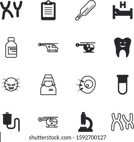 clinic vector icon set such as: monster, egg, cute, clip, thermometer, education, button, prescription, pathogen, occupation, report, vial, diagnosis, sample, temperature, celsius, microscope