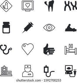 clinic vector icon set such as: badge, button, cross, ultrasonography, imaging, sonography, chromosomes, engineering, wellness, body, relaxation, scientific, february, stool, experiment, day, city