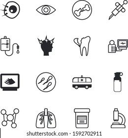 clinic vector icon set such as: strong, medicament, lane, art, diagnostics, ambulance, dog, waves, examining, quickly, shot, service, mouth, food, dots, dna, lungs, pharmaceutical, pneumonia