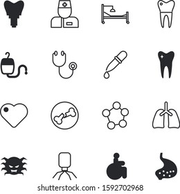 clinic vector icon set such as: communication, bed, dots, direction, denture, connect, nutritious, button, dna, glass, professional, group, room, team, avatar, practitioner, food, specialist, contact