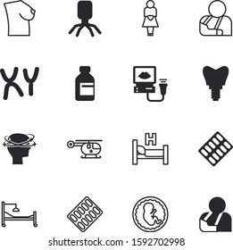 clinic vector icon set such as: molecule, sonography, animals, women, character, monster, newborn, outline, dent, engineering, toy, ache, cancer, imaging, womb, chromosomes, frustration, mammography