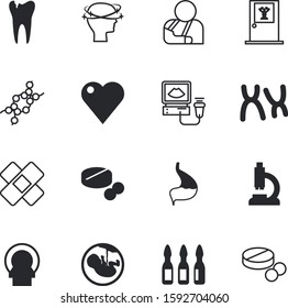 clinic vector icon set such as: tube, helix, table, biochemistry, geometric, creative, stages, newborn, band, valentine, fetal, xray, evolution, patch, bone, adhesive, digestive, magnetic, emotion