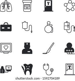 clinic vector icon set such as: connection, network, scalpel, cut, surgery, dental, handicap, handicapped, career, character, practitioner, nurse, container, team, molecular, aid, painkiller, head