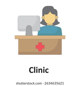 Clínica: Icono de Vector que puede modificarse o editarse fácilmente

