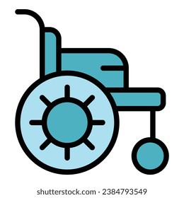 Clinic wheelschair icon outline vector. Nurse doctor. Medical care color flat