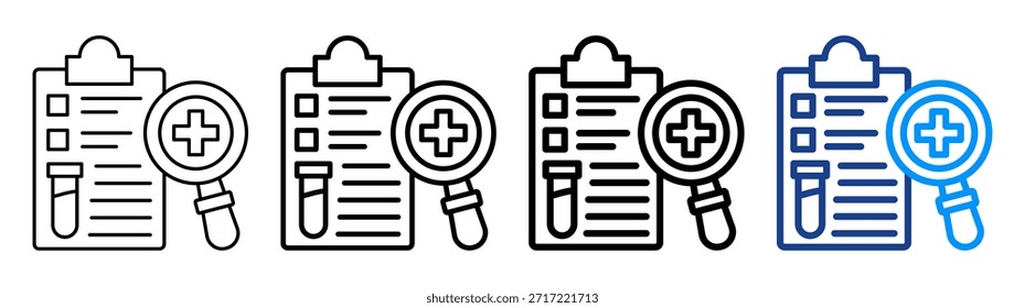 Conjunto de Coleta de Outline Diferente do Ícone de Análise Clínica