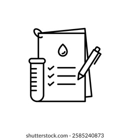 Clinical analysis result icon Flat vector set outline