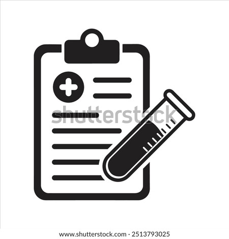 Clinical analysis result icon, lab blood test, medicine report, medical check up, health check icon