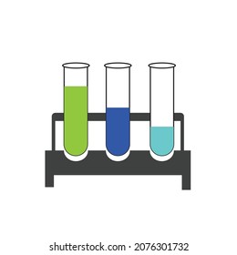 Clinical Analysis Test Tube  For Lab Work Icon Vector File.