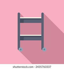 Clinical cart icon flat vector. Healthy insurance patient. Nursing care facility