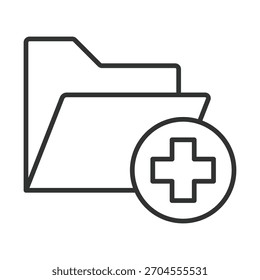 Clinical data icon in line design. clinical data, medical file, patient information, study documents, trial data on white background vector. Clinical data editable stroke icon