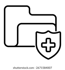 Ilustración del Vector del icono de los datos clínicos, fondo blanco