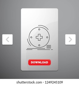 Clinical, digital, health, healthcare, telemedicine Line Icon in Carousal Pagination Slider Design & Red Download Button