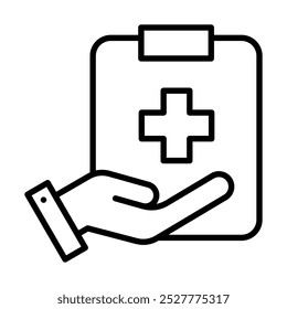 Ilustración vectorial de la línea icónica de intervención clínica
