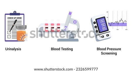 Clinical laboratory analysis icons vector