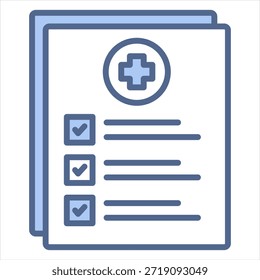 Resultados clínicos Ilustración vectorial Blue Icon