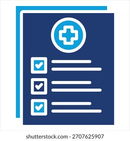 Resultados clínicos Ilustración vectorial Flat Blue Icon