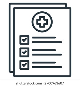 Ilustración vectorial de iconos de contorno de resultados clínicos