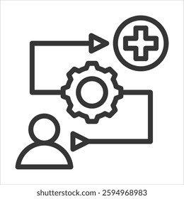 Clinical Pathway Outline Icon Vector Illustration