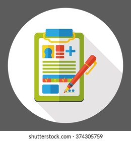clinical record flat icon
