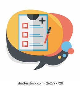 clinical record flat icon with long shadow,eps10